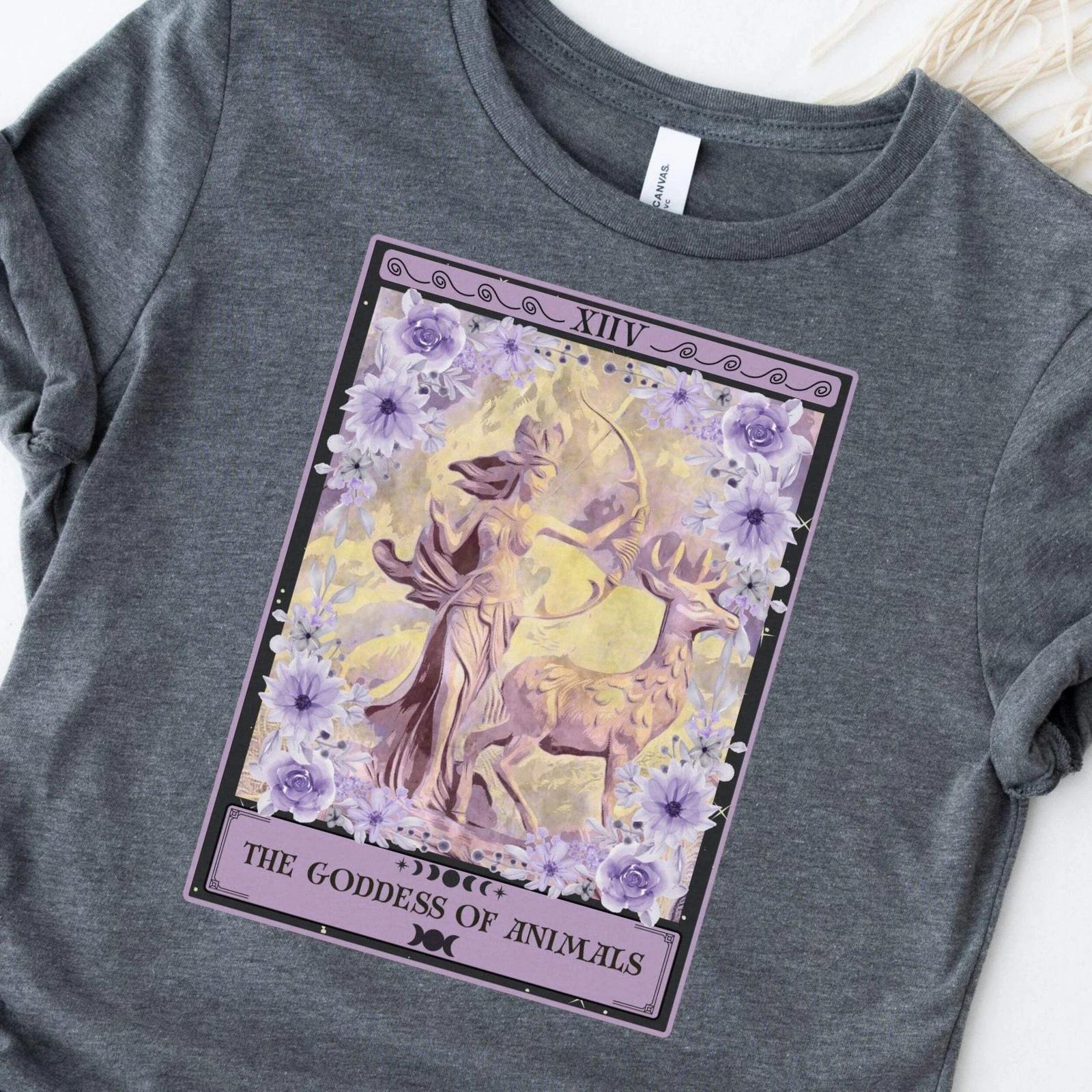 The Goddess of Animals Tarot Card Shirt, Artemis Goddess L