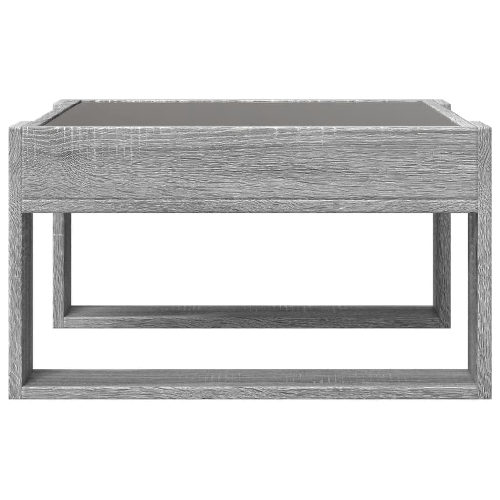 Stolik Kawowy Z Led Infinity, Szary Dąb Sonoma, 50X53X30 Cm