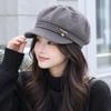 Fleece Lined Pumpkin Beret Hat Thickened Ear Protection Cap Comfortable Knitted Wool Hat  Winter