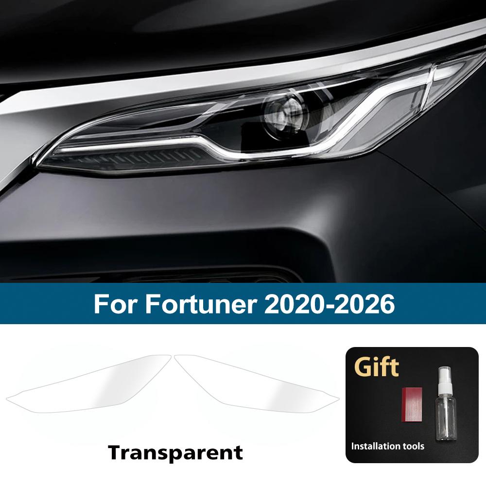 For Toyota Fortuner 2020-2026 Smoke Black Pre Cut Car Headlight Protective Film Anti-Scratch High-Gloss Auto Vinyl Wrap Film