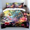 Butterfly Floral Home Decor Set Multiple Sizes Kid'S And Adults' Bedroom Exquisite 3Pc Bedding Set, Gift