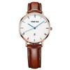 TIME100 Women's Watch, Thin Dial, Stylish Leather Strap, Date Display, Waterproof, 3-Bar Display, Simple Business Analog Design, Popular Gift, Cute,
