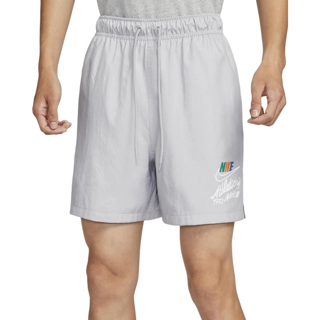 Nike Logo Print Drawstring Mid-Rise Sports Casual Shorts Women Shorts Gray FZ0771-077