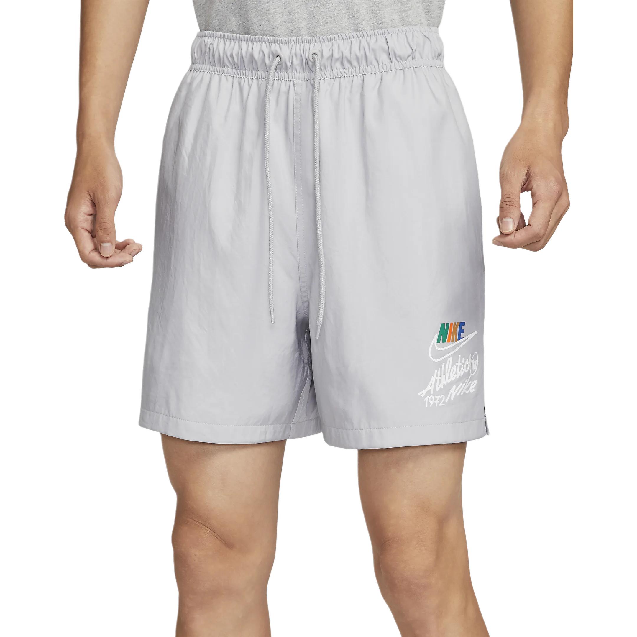 

Nike Шорты женские спортивные повседневные с логотипом, на кулиске, средней посадки, серые FZ0771-077 XL