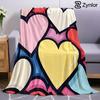 Colorful Pop Heart Ultra Soft Sherpa Fleece Blanket Fluffy Warm Halloween Cozy Throw for Sofa Couch Bedroom Gift All Season