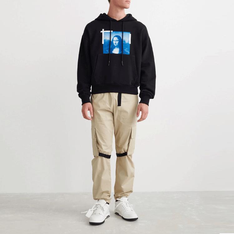Off-White Monalisa Over Hoodie Black Men Tops OMBB037C99FLE0051045