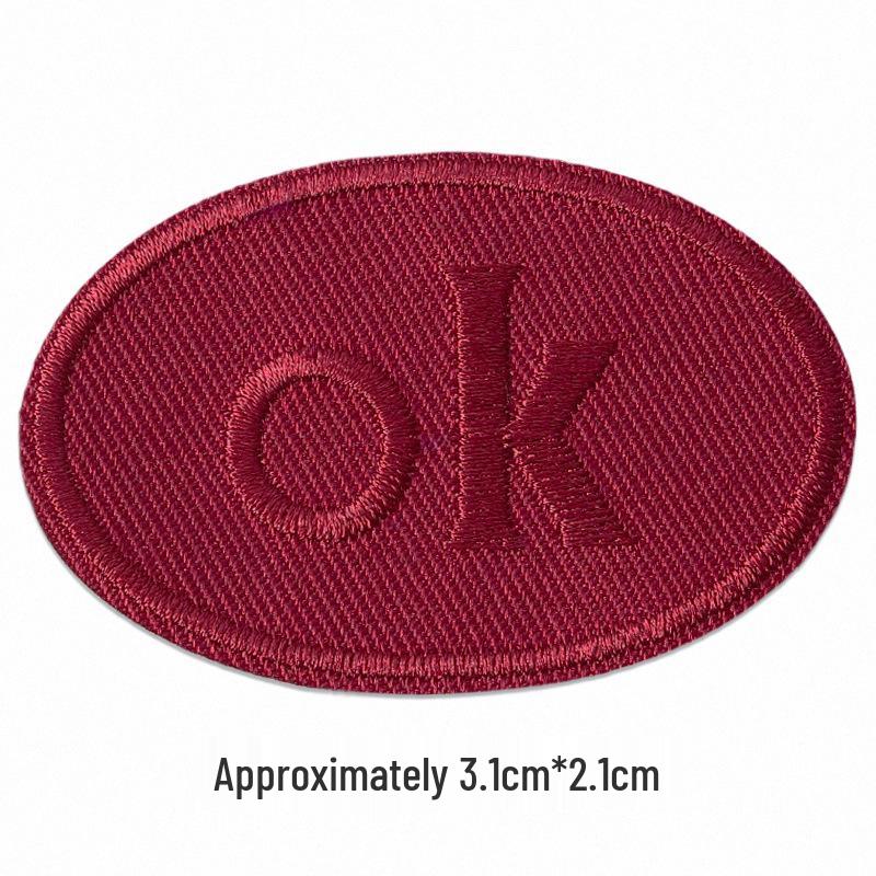 Self-Adhesive Embroidery Cloth Patches for Jackets & DIY Decor - OK Letter Accessory Stickers
