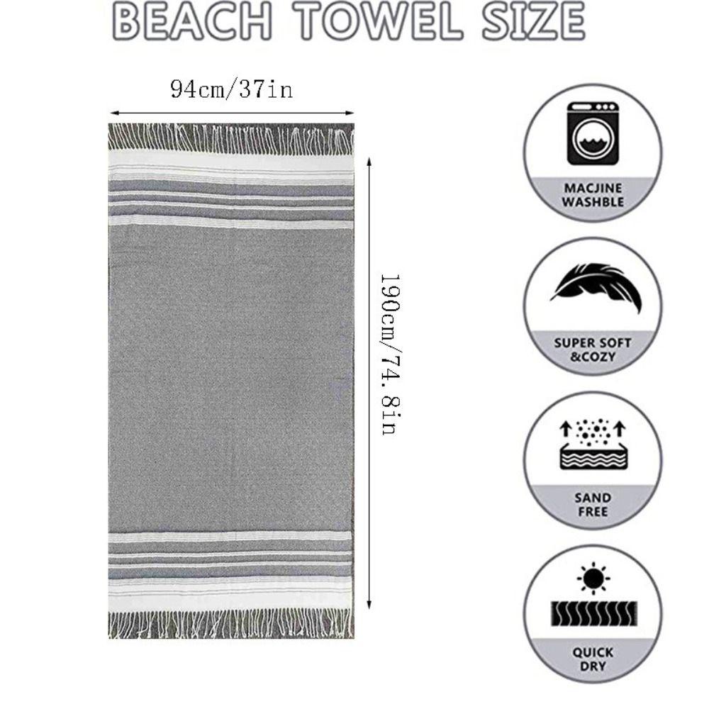Stripe Travel Blanket Lightweight Cotton Bath Towel Set New Sand Free Towel