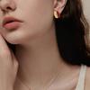 Vintage Styles Brown Amber Resin Splices Earrings for Women Autumn And Winter Sturdy Alloy Jewelry Trend Casual Wear