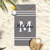 Personalized Striped Beach Towel Custom Name/Logo Oversized Microfiber Towel Summer Party Gift for Beach Swimming Bath Sports