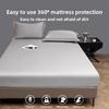 Brushed Washed Cotton Fitted Sheet, All Seasons Full Wrap Mattress Protector Cover with Pillowcase, Dustproof Anti-Dirty Bed Linen