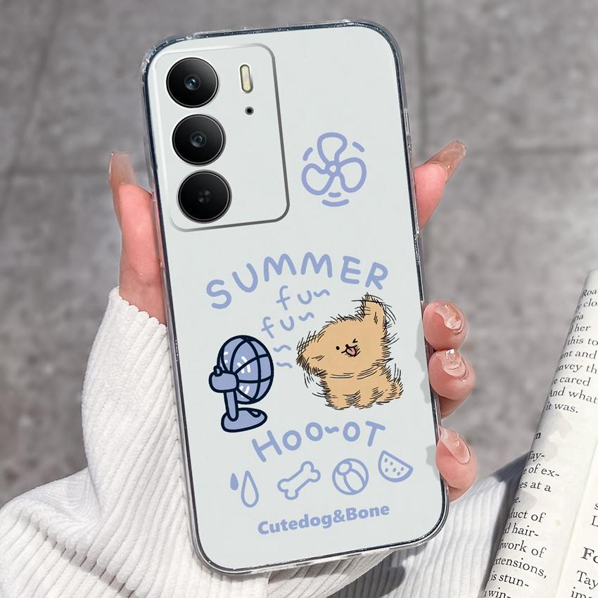 For Oppo Realme C75 C75x C71 C67 C63 C55 C35 C33 C21Y C20 C15 Clear Phone Covers Adorable Cat Patterns Screen Protector Dustproof Case For Oppo Casing