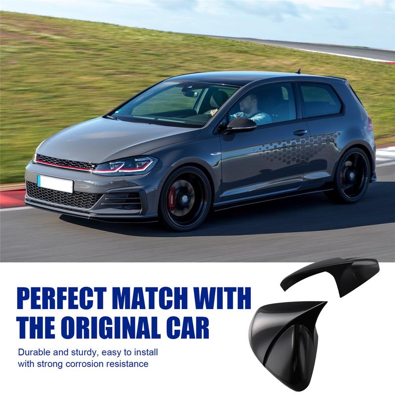 Car Black Side Mirror Covers for Volkswagen Golf 7 MK7 7.5 GTI GTD GTE R Touran