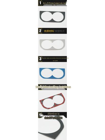 GM8 Rear Drain Cup Ring & Third Row Armrest Box Cup Holder Decorative Patch - Car Accessories for 17 Models