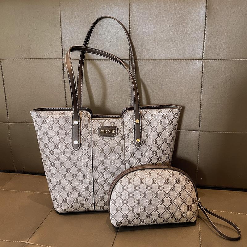 Printed European and American Light Luxury New Retro Printed Large Capacity Hand Held Bag Shoulder Bag Underarm Mother Bag