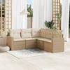 VidaXL Garden Lounge Set with Cushions 5 Pcs Beige Braided Resin 3251285