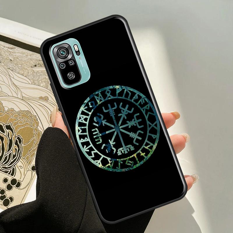 Viking nordic runes vegvisir pagan Fall Für Xiaomi Redmi Hinweis 11 Pro 7 8 9 10 Pro 10S Abdeckung für Redmi 10 9 9A 9C 9T Coque