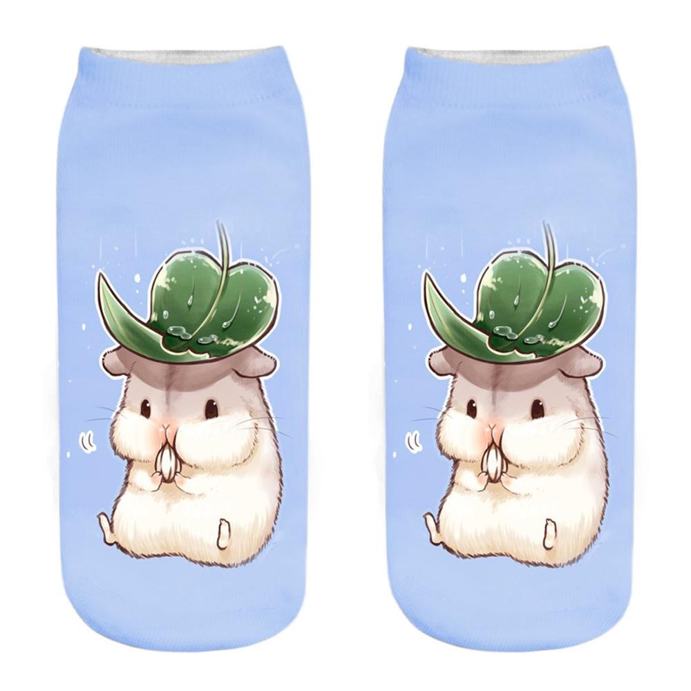 New Fashion 3D Printed Mouse Totoro Socks Funny Kawaii Women Cute Animal Fitness Hamster Sokken Dropship