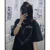 Combed tight pull shoulder strips good quality cotton short-sleeved t-shirt women's summer new