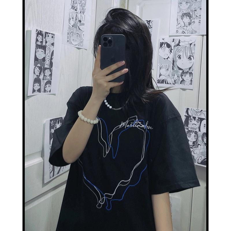 Combed tight pull shoulder strips good quality cotton short-sleeved t-shirt women's summer new