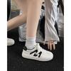 Leather round head white shoes women's new autumn platform versatile leisure sports