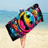 Trendy Graffiti Fun Beach Towel, Urban Street Art Quick-Dry Sand-Free Microfiber Bath Towels for Yoga, Swim and Fitness