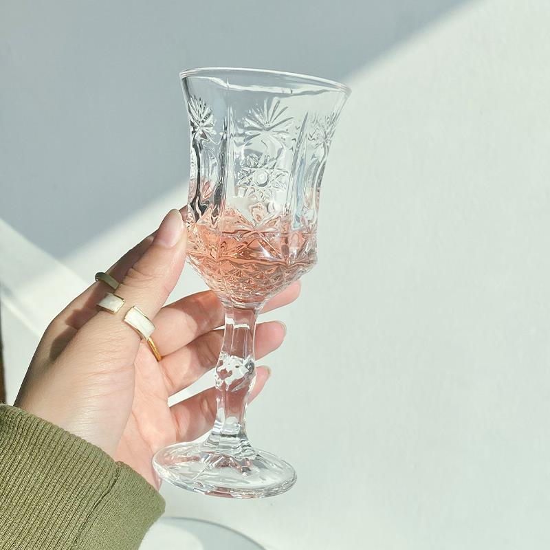 100ml 6er Set Transparente Champagner-Cocktailgläser Hochfußbecher Rotweinglas Trinkgeschirr Party Haushalt Kaltgetränkebecher