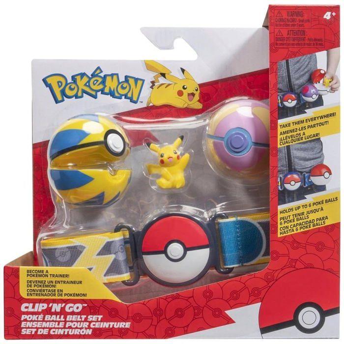 Set Cintura Pokémon Clip 'N' Go - Pokémon - Figura Pikachu 5,1 cm - Cintura Elettrica - Palla di Guarigione