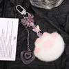 1/2pcs Cute Plush Cartoon Cat Claw Keychain Soft White Pink Key Ring Pendant Backpack Car Pendant Decoration Keyholder Lolita