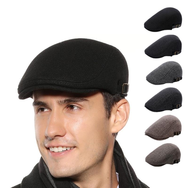 Newsboy Hats for Men Wool Blends Flat Cap Adjustable Ivy Driving Gatsby Hat