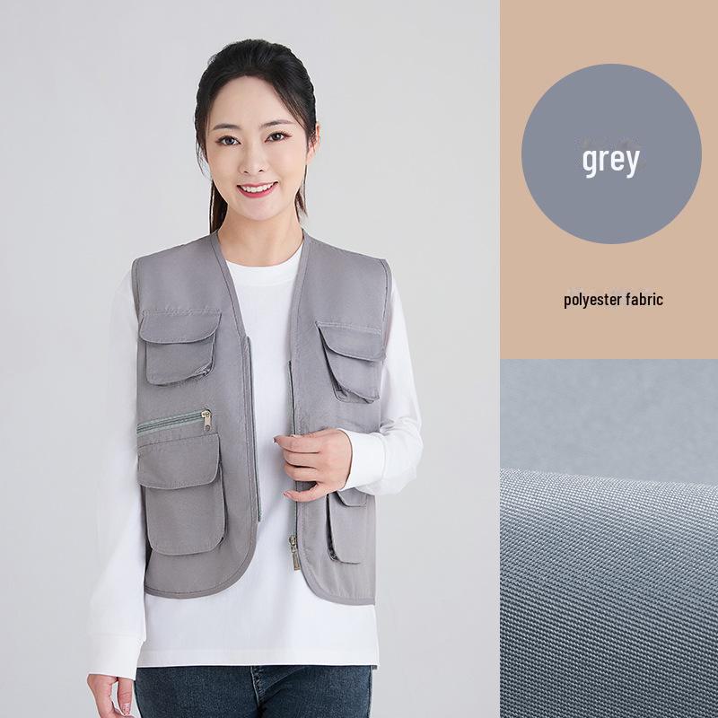 Director’s Multi-Pocket Vest: Casual Workwear for Wedding Photographers with Printed Logo