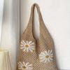 Large Capacity Floral Pattern Crochet Tote Bag - Fashionable Y2K Design, Soft Fabric Lining, Printed Pattern