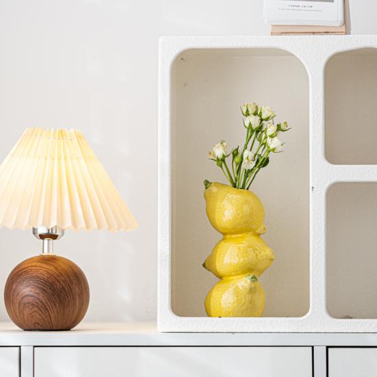 Watermelon Vase Orange Lemon Ceramic Flower Vase Stacked Fruits Design Tall Vase for Home Farmhouse Decoration Wedding Centerpieces