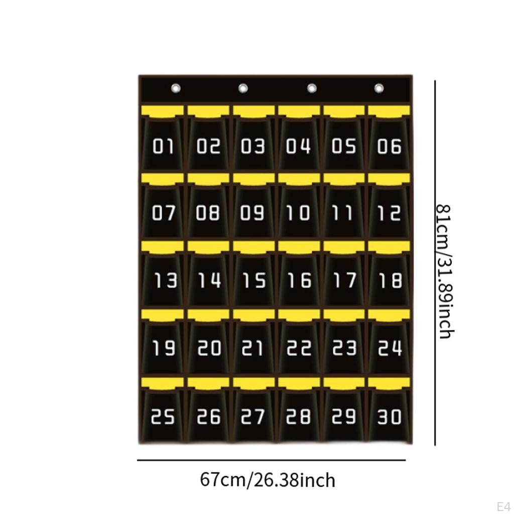 Classroom Pocket Chart Card Organizer Multipurpose Reusable Wall Hanging Storage Bag