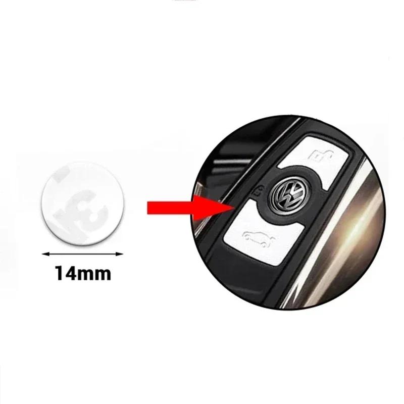 2/5/10 Stück 14mm Auto Schlüssel Emblem Aufkleber Auto Steuer Schlüssel Logo Für Volkswagen VW Golf 4 5 Tiguan Jetta Transporter Passat T5 Polo