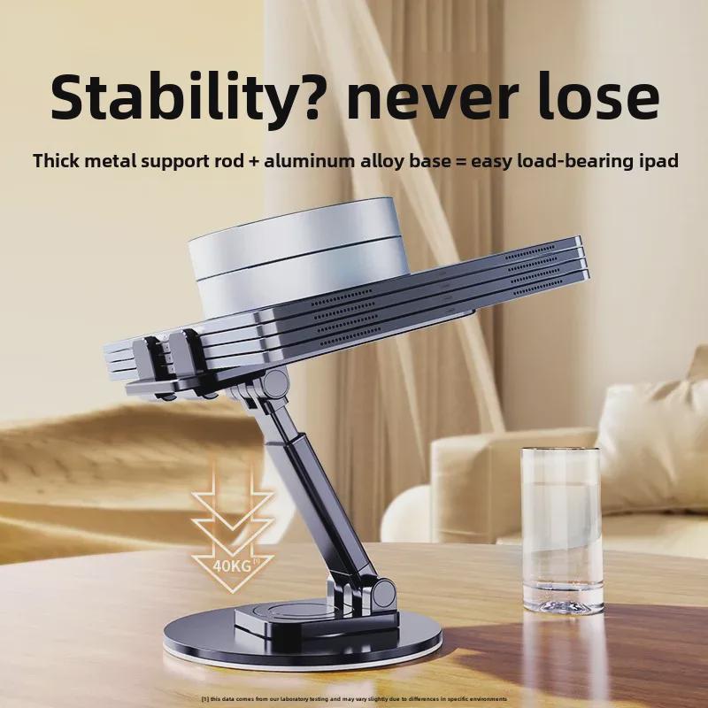 360° Rotating Metal Mobile Stand: Adjustable Height & Foldable for iPad/Tablets
