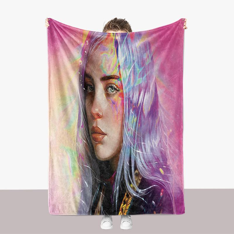 Thick Billie Eilish Blanket Double Sided Fuzzy Blanket Bedroom Supplies Lounge