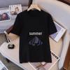 Summer 2025 Plus Size Women's Slimming Short Sleeve Casual Top with Print