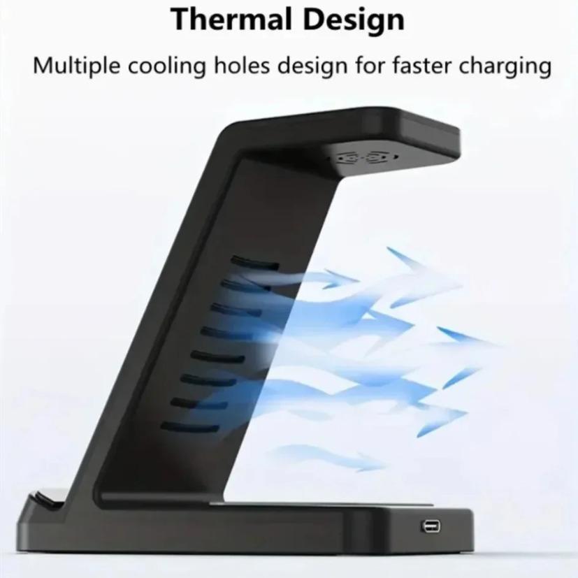 Wireless Charger Stand 3 In 1 Fast Charging Station for iPhone 16 15 14 13 12 Pro Max  iWatch 10/9/8/7/6/5/4/3 Airpods 4/3/2/