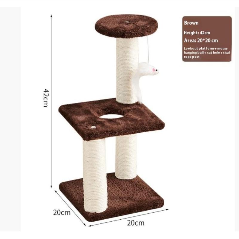 3-Layers Cats Toys Scratching Post Sisal Rope Three Pillars For Kitten Grind Claw Cat Climbing Frame Posts Pet Furniture