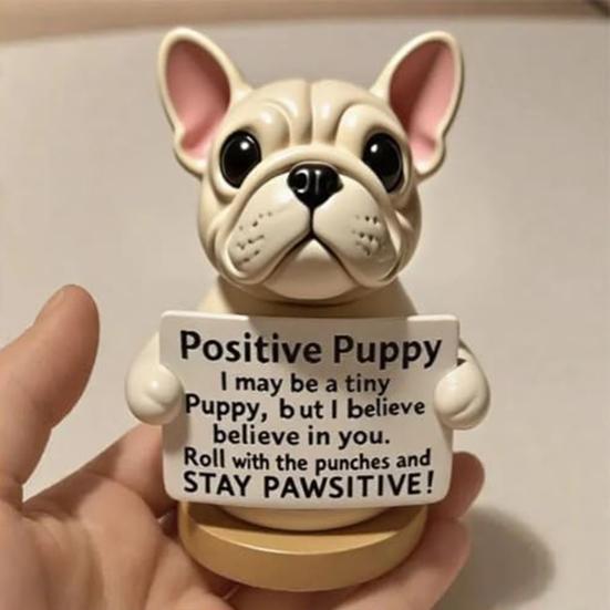 Emotional Support Puppy Statue Positive Dog Ornament Puppy Figurine