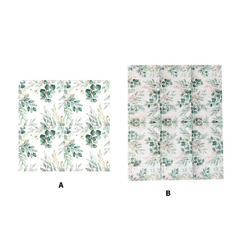 Biodegradable Decorative Leaf Designs Paper Napkins High Absorbency Gentle Skin Friendly for Event
