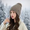Hat Women's Winter Cycling Fleece Thickened Warm Wool Hat Ear Protector Knitted Hat
