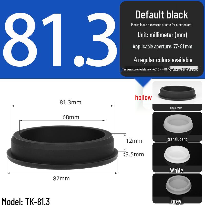 Black High-Temperature Resistant T-Shaped Silicone Stopper - Round Hole Rubber Gasket & Shock-Absorbing Blind Plug