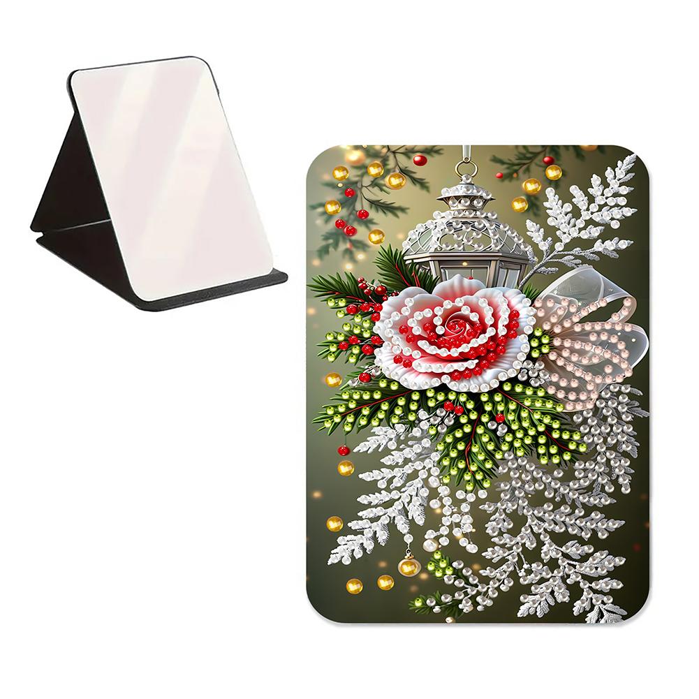 Arte com Diamantes DIY Espelho de Cristal Brilhante Forma Especial Strass Espelho de Maquiagem Espelho de Mesa para Viagem ao Ar Livre Caminhada Piquenique