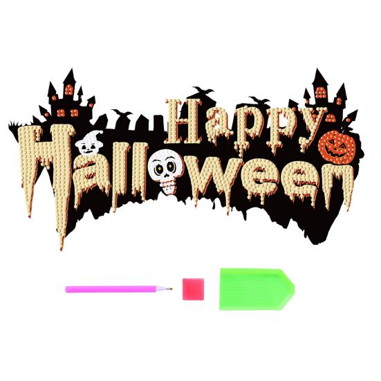 

1 комплект, наклейка с алмазной живописью на Хэллоуин, изысканная красочная наклейка со стразами, набор для рукоделия, украшение стены «сделай сам»