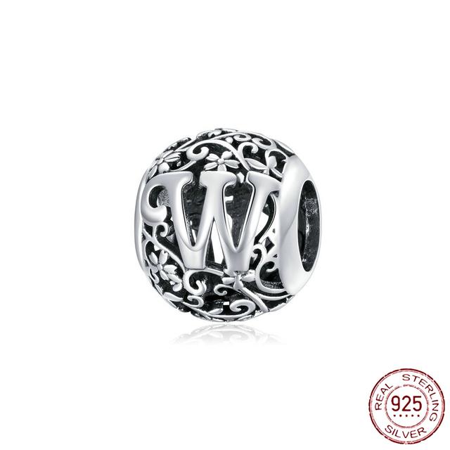 New 925 Sterling Silver Birthstone Heart Pendant Letter Series Bead Fit Original Fashion Charms Bracelet Women Jewelry Diy Gift