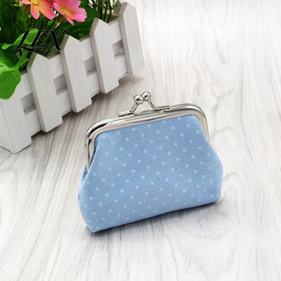 Retro Polka Dot Purse Women Coin Purse, Printing Mini Lightweight Pouch, Pocket Size Compact Storage Kiss Lock for Coins Earrings Hair Ties
