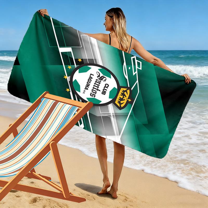 Santos Laguna Print Beach Towel, Large Soft Quick Dry Towel for Beach Camping Swimming