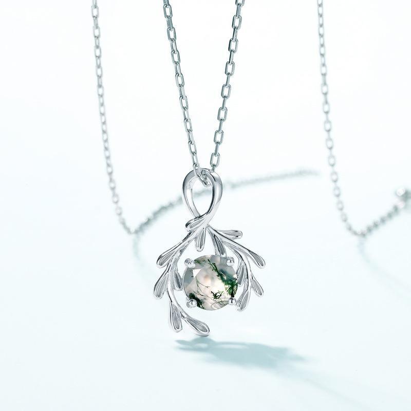 Bestselling Green Moss Pendant Necklace in Luxury S925 Sterling Silver S925 sterling silver